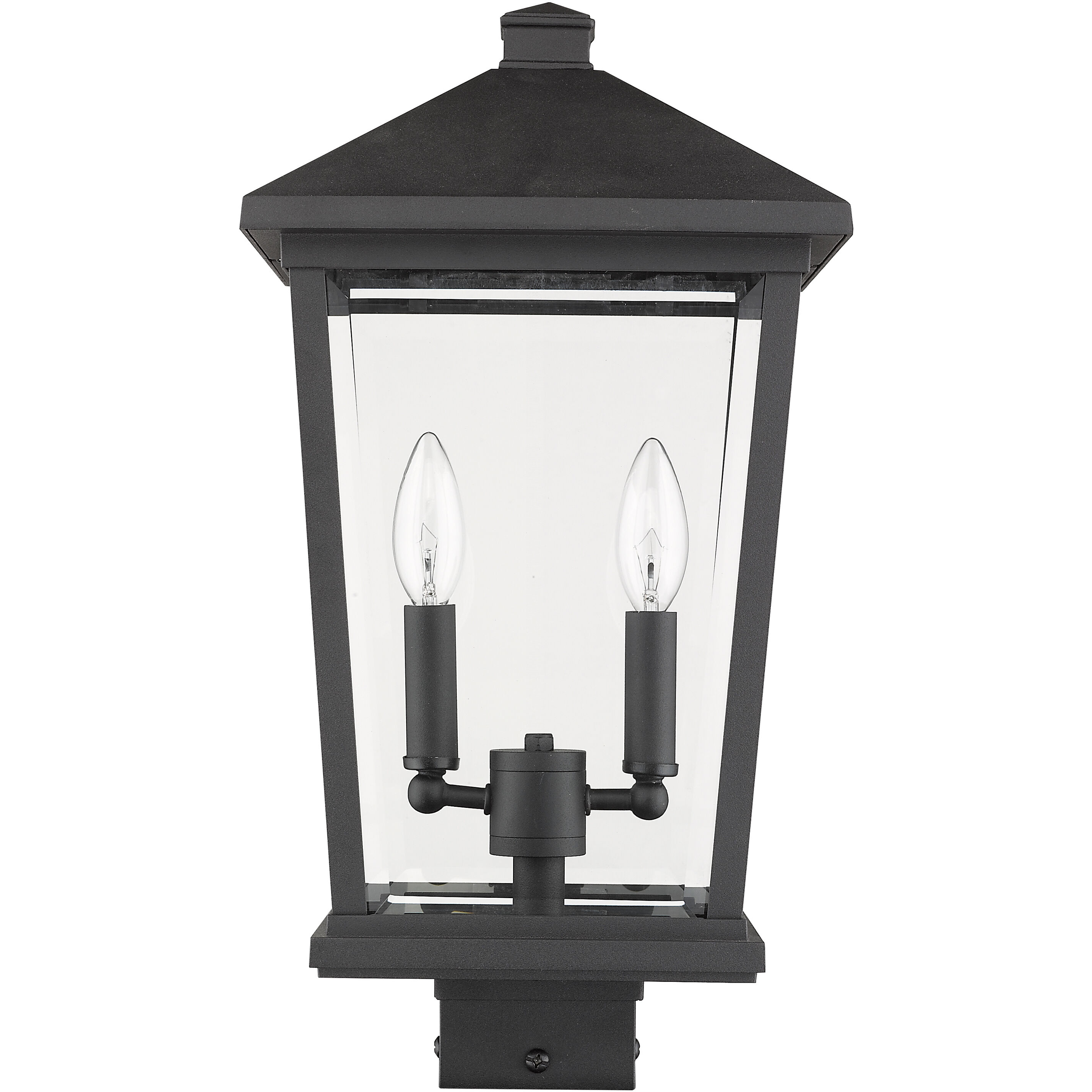 Beacon 2 Light 19.5 inch Black Outdoor Post Mount Fixture in 8
