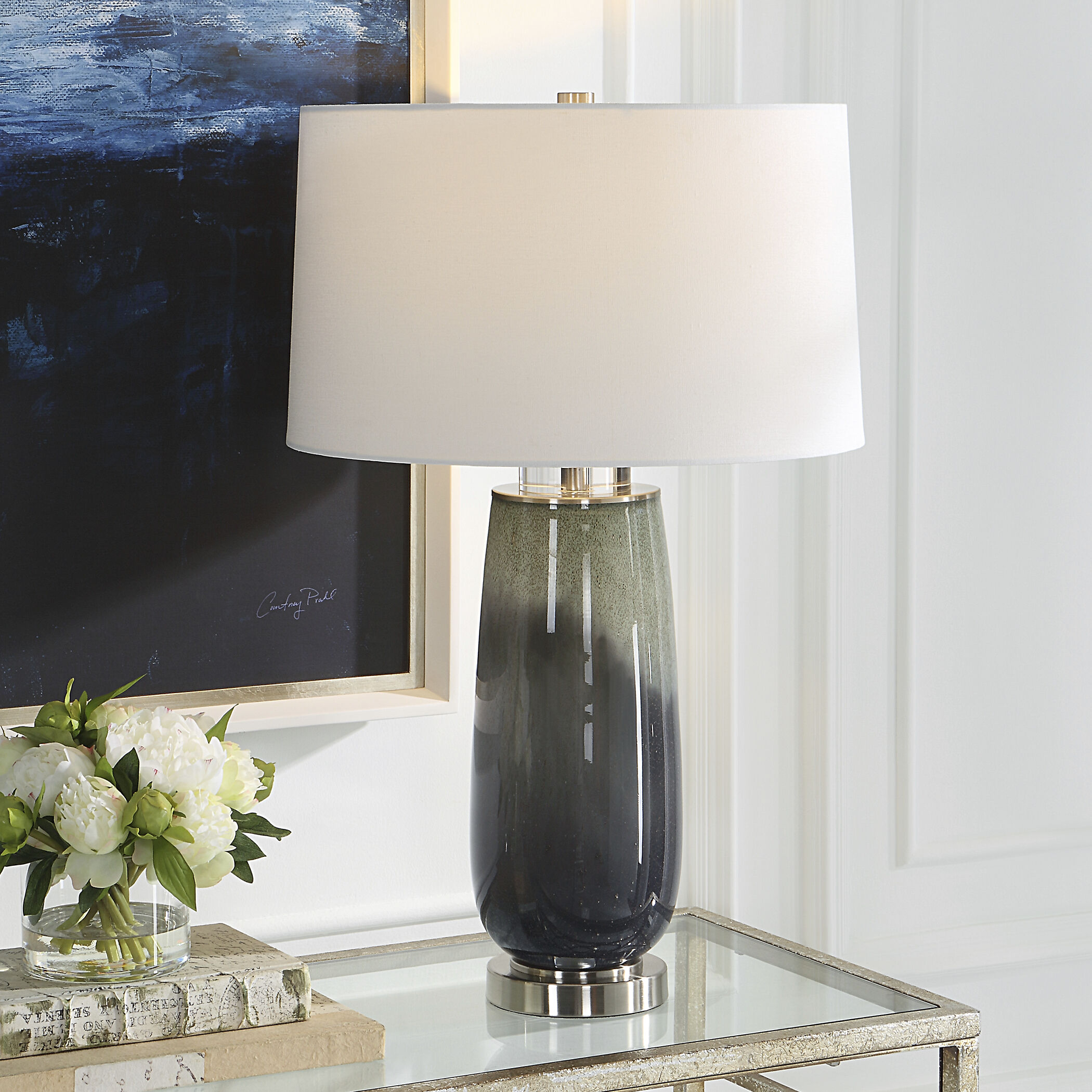 Uttermost Campa Gray Blue Table Lamp