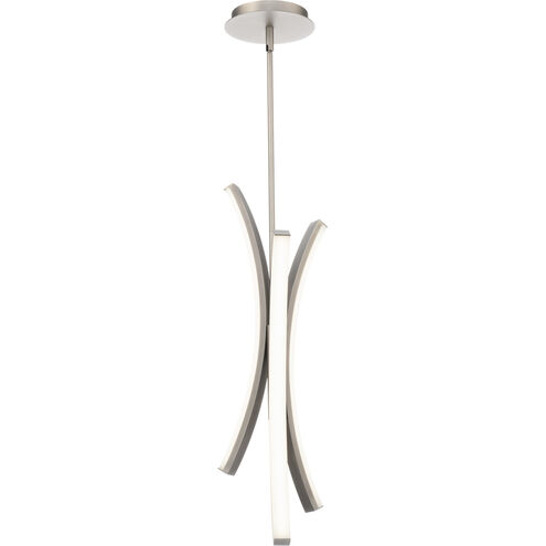 Tusk LED 15 inch Brushed Nickel Pendant Ceiling Light in 4000K, dweLED