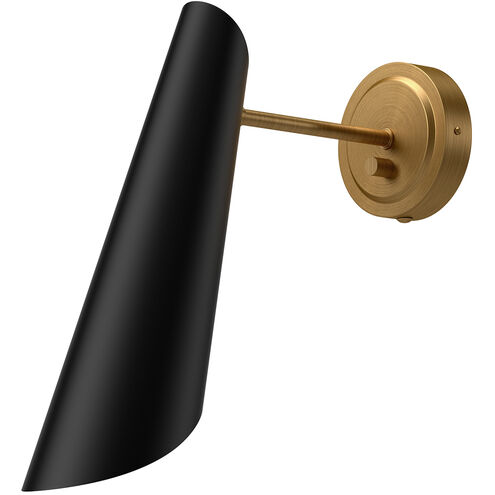 Alora Mood Gabriel 1 Light 4.38 inch Aged Gold and Matte Black Bath Vanity Light Wall Light