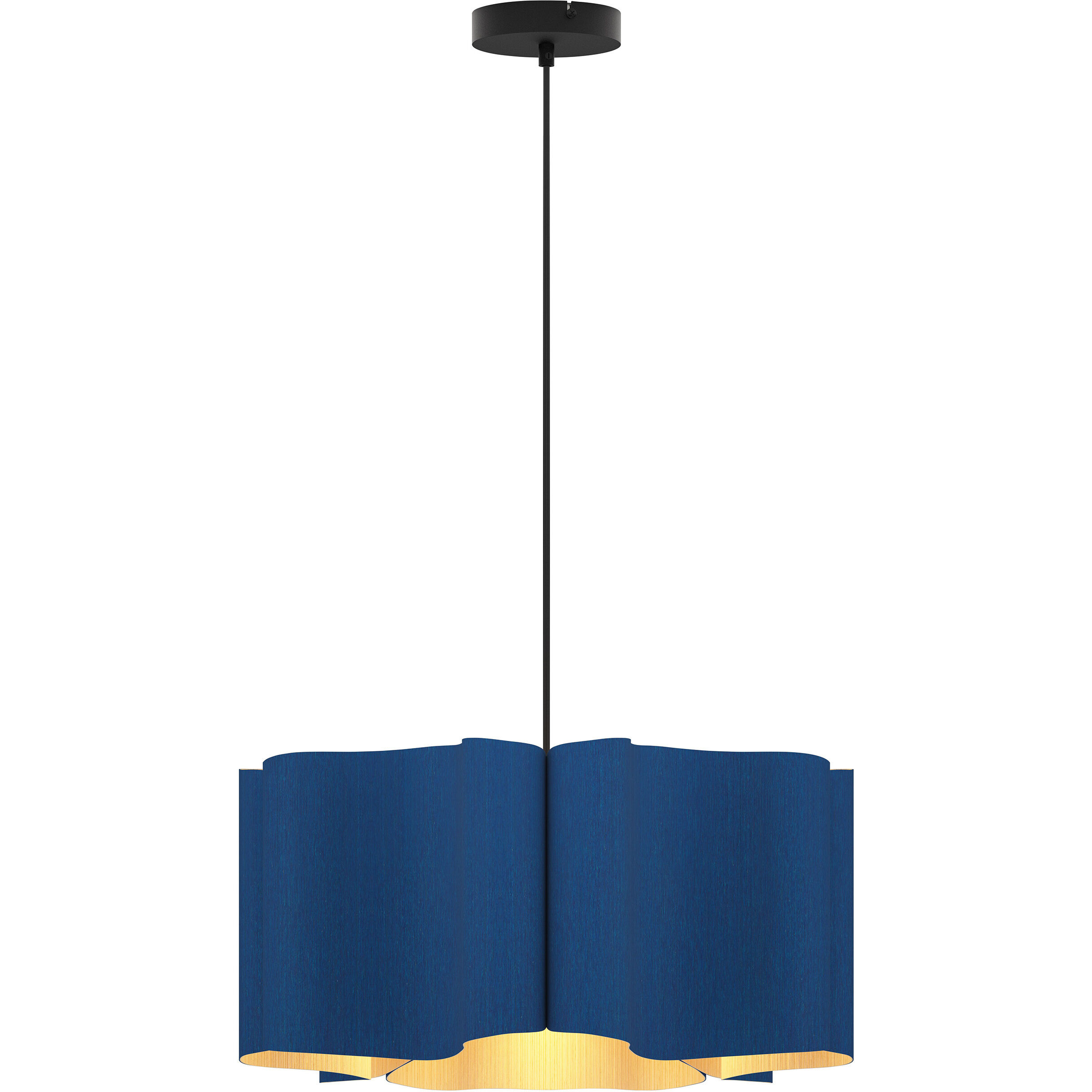 Paulina 1 Light 19.8 inch Black Pendant Ceiling Light in Blue/Ash, 20 in, WEP Collection