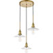 Waltz 3 Light 19 inch Brass Pendant Ceiling Light