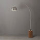 Tambo 92 inch 14 watt Satin Nickel and Dark Walnut Arc Floor Lamp Portable Light in Satin Nickel Steel