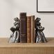 Daydreaming Bird 3.75 inch Antiqued Silver Bookends, Set of 2