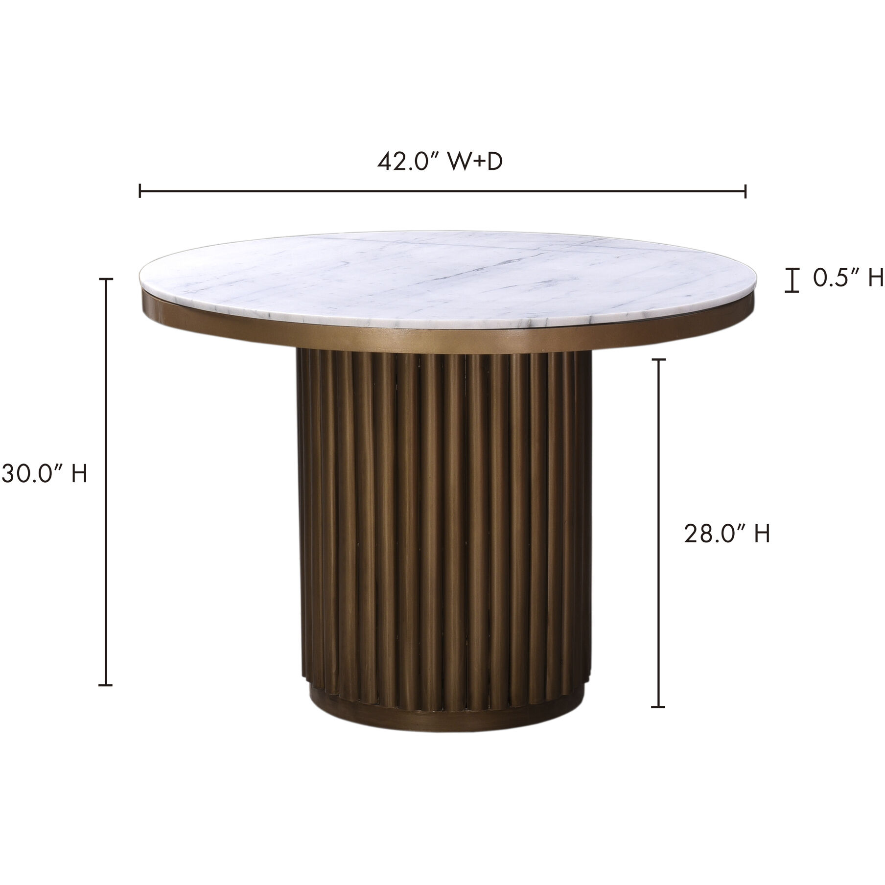 Tower 42 X 42 inch Yellow Dining Table