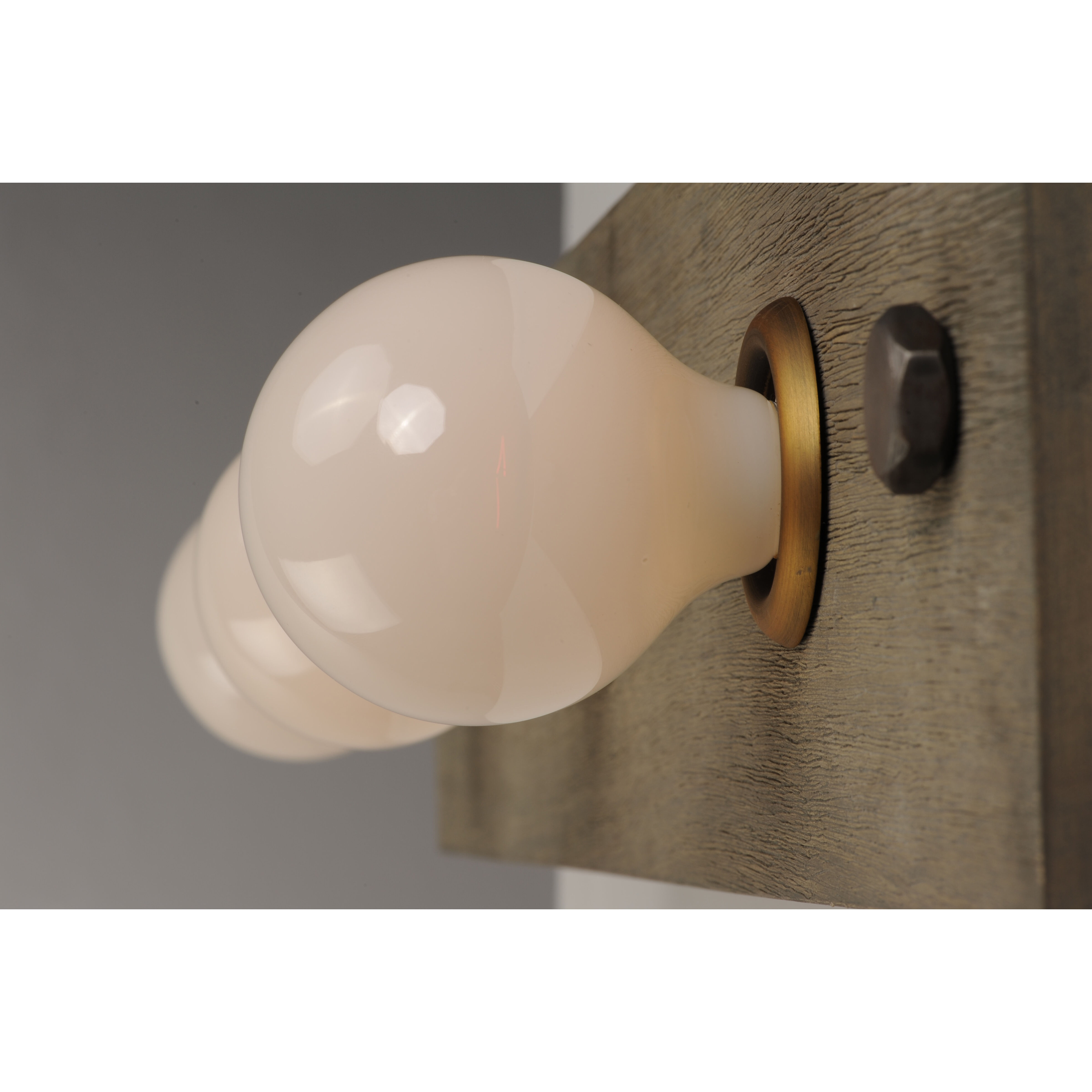 Plank 3 Light 30 inch Weathered Wood/Antique Brass Vanity Light Wall Light