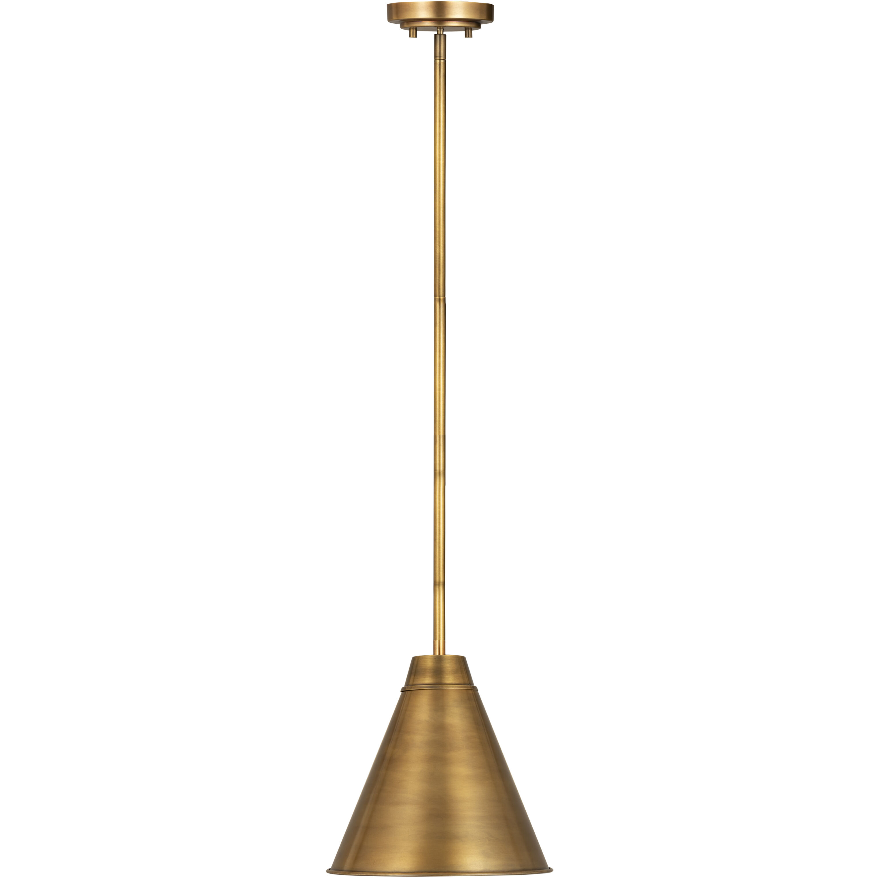 Eaton 1 Light 12 inch Rubbed Brass Pendant Ceiling Light