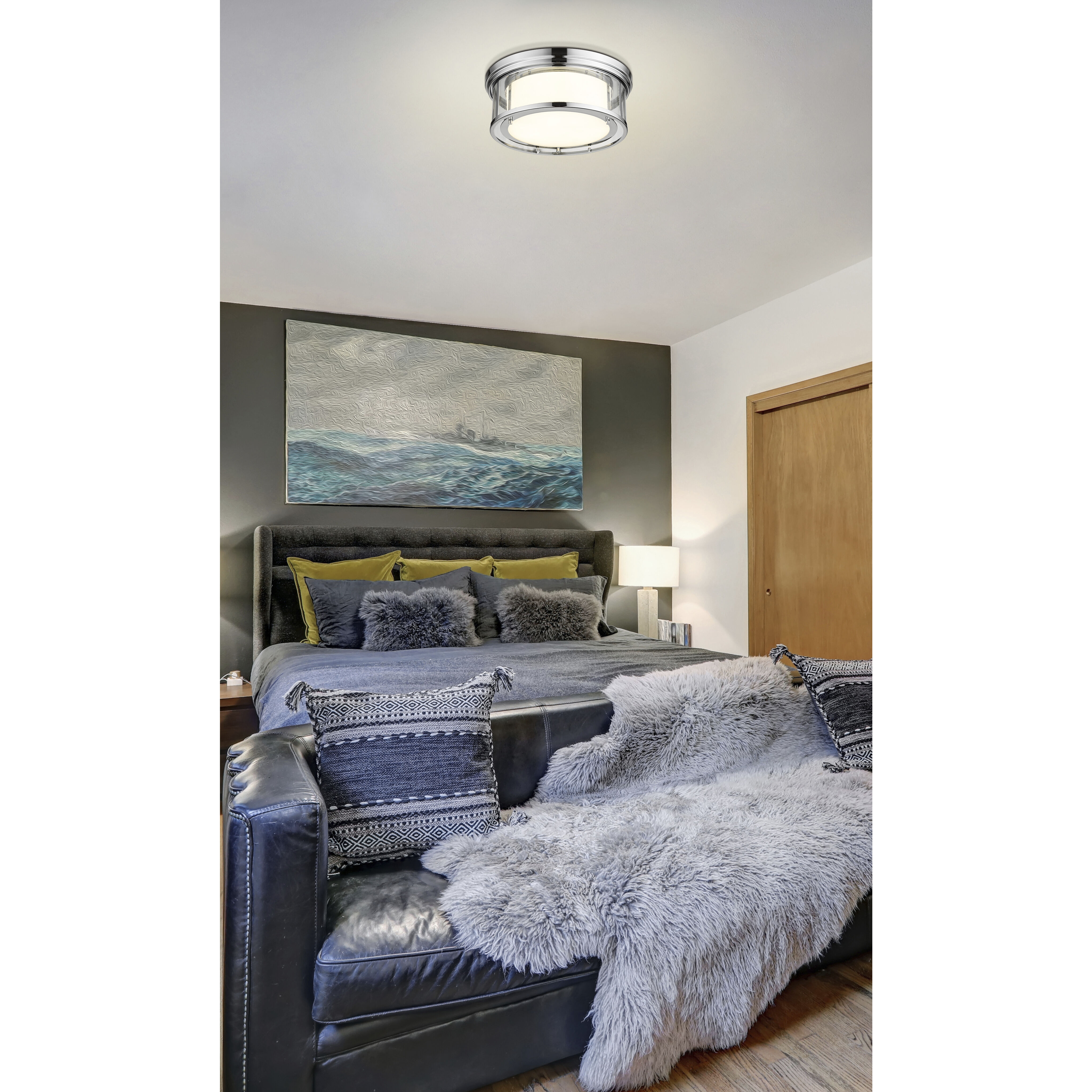 Willow 3 Light 16 inch Chrome Flush Mount Ceiling Light