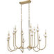 Allistair Linear Chandelier Ceiling Light in Modern Gold