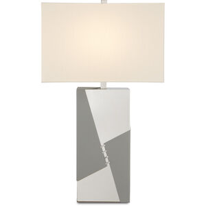 Clarice 31 inch 150.00 watt Polished Nickel/Gray Table Lamp Portable Light
