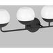 Alvin 4 Light 33.38 inch Midnight Black Bath Vanity Wall Light