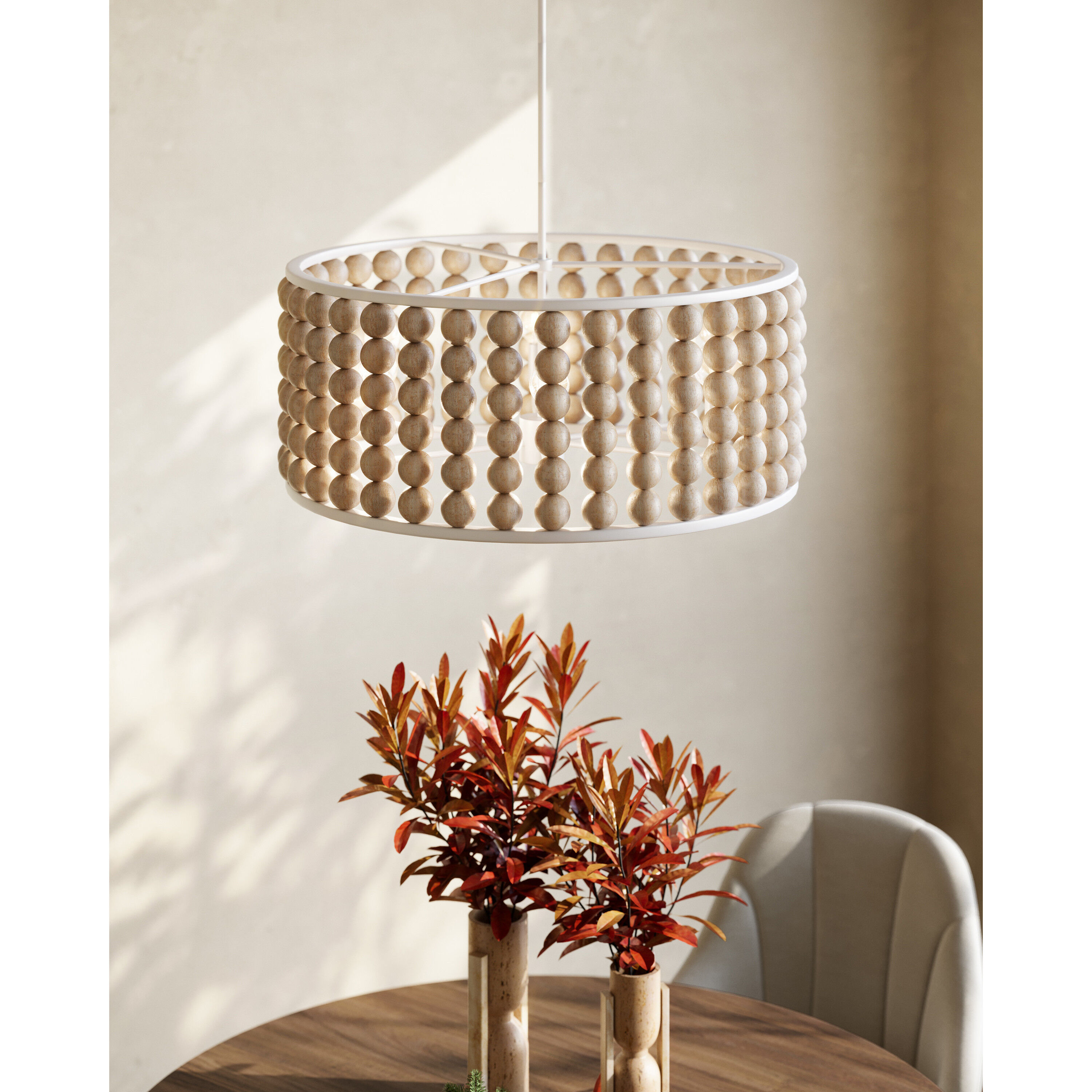 Holcroft 6 Light 32.25 inch Sandstone/Sugar White Chandelier Ceiling Light