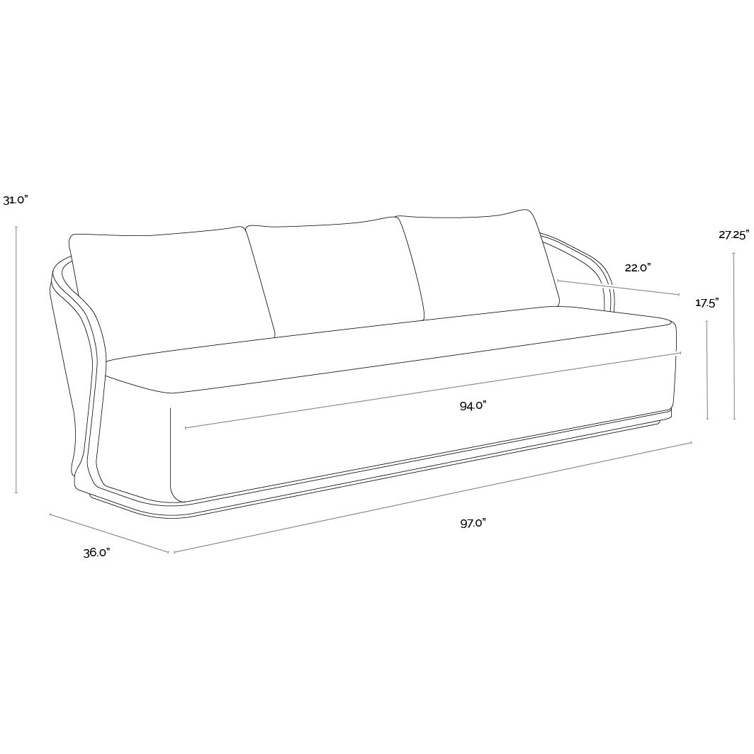 Bora Louis Cream Outdoor Sofa