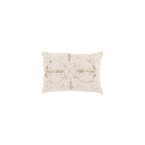 Pauline 19 X 13 inch Cream and Silver Lumbar Pillow