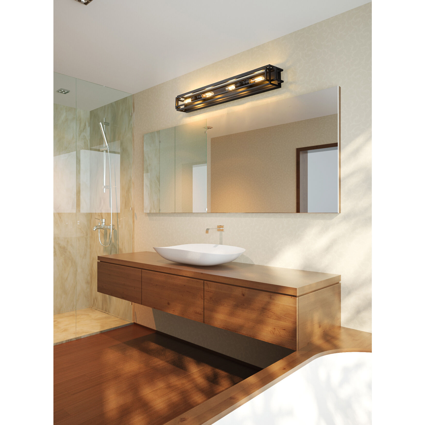 Titania 4 Light 4.75 inch Matte Black Vanity Wall Light