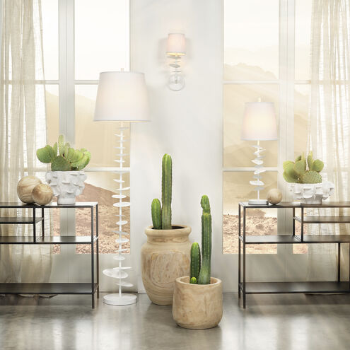 Petals 69 inch 150 watt White Gesso Floor Lamp Portable Light