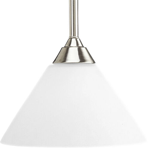Metro 1 Light 8 inch Brushed Nickel Mini-Pendant Ceiling Light in Etched Opal