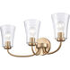 Emily 3 Light 23 inch Brushed Gold Vanity Light Wall Light