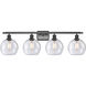 Ballston Athens LED 36 inch Matte Black Bath Vanity Light Wall Light in Seedy Glass, Ballston