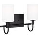Oak Moore 2 Light 13.88 inch Midnight Black Bath Vanity Wall Light