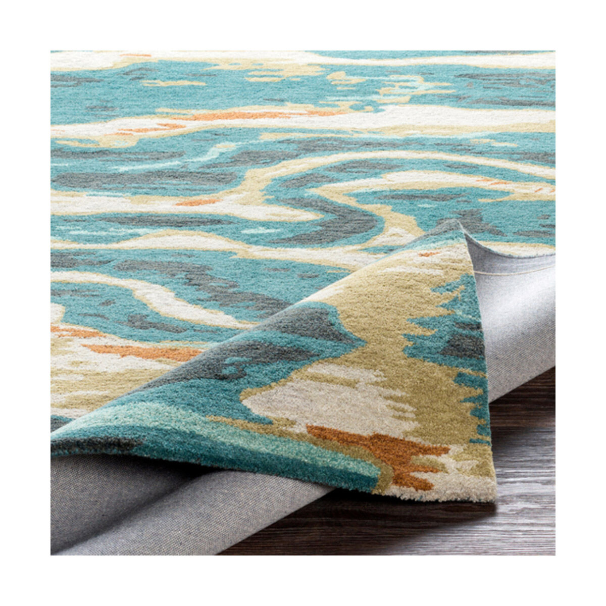 Artist Studio 36 X 24 inch Emerald/Olive/Taupe/Burnt Orange/Dark Brown Rugs, Wool