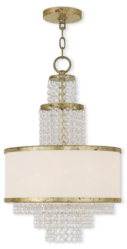 Prescott 3 Light 14 inch Hand Applied Winter Gold Mini Chandelier Ceiling Light