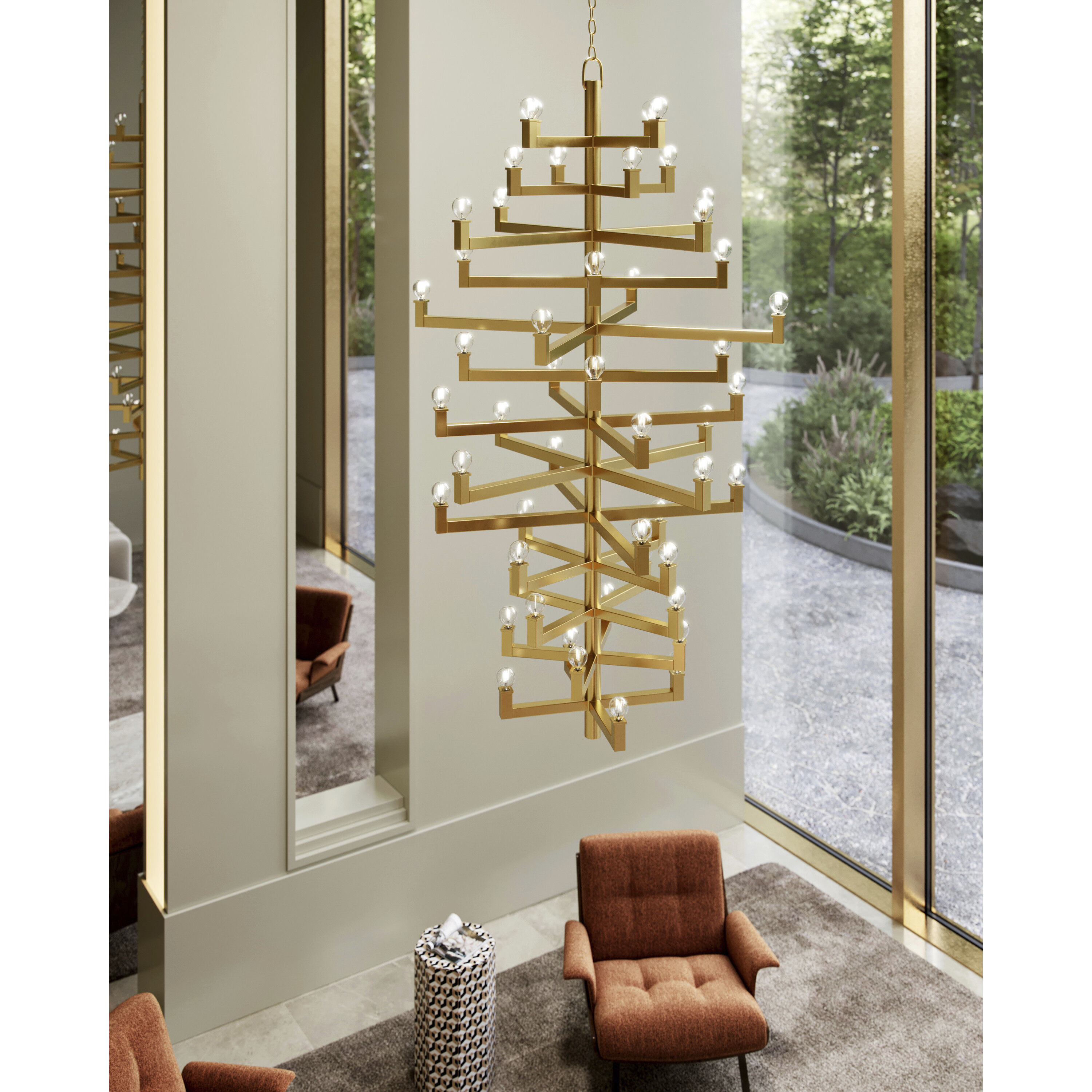 Andre 52 Light 39.75 inch Brass Chandelier Ceiling Light