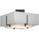 Exos 2 Light 16.6 inch Dark Smoke Semi-Flush Ceiling Light in Natural Anna, Small