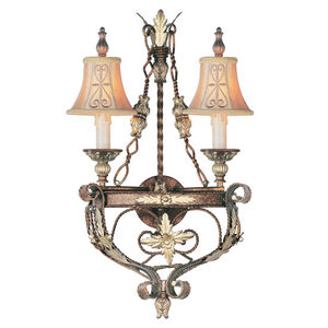 Pomplano 2 Light 16 inch Palacial Bronze with Gilded Accents Wall Sconce Wall Light