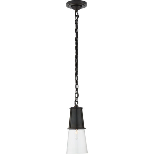 Thomas O'Brien Robinson 1 Light 4.75 inch Bronze Pendant Ceiling Light in Clear Glass, Small