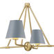 Xavier 4 Light 31.75 inch Vibrant Gold Chandelier Ceiling Light in Vibrant Gold and Blue