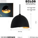 Eclos 1 Light 15.75 inch Sand Coal With Gold Leaf Inside Pendant Ceiling Light