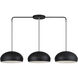 Domma 3 Light 48 inch Black with Brushed Nickel Accents Linear Chandelier Ceiling Light, Extra Large