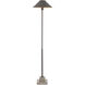 Fudo 49.75 inch 60 watt Mole Black and Polished Portland Floor Lamp Portable Light