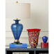 Aladdin 32 inch 150 watt Clear Blue and Antique Brass Table Lamp Portable Light