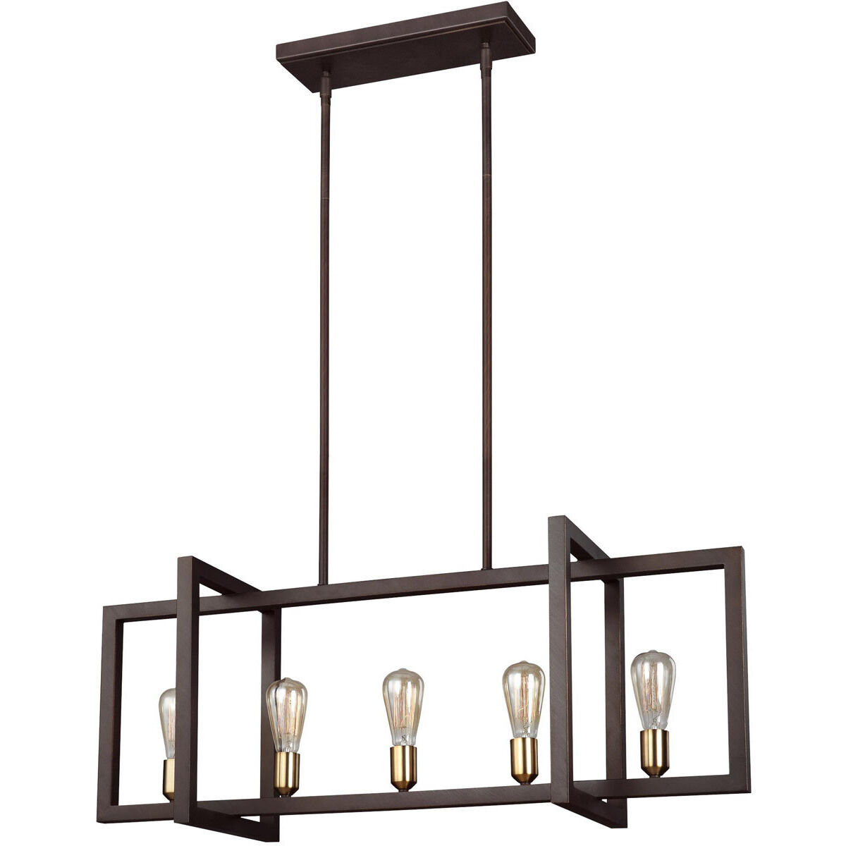Sean Lavin Finnegan 5 Light 40 inch New World Bronze Linear Chandelier Ceiling Light