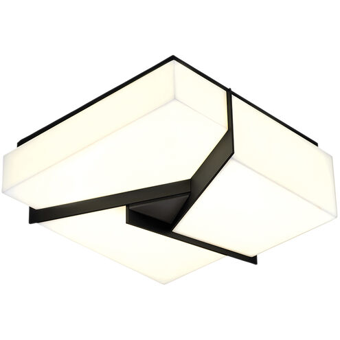 Candeau LED 12.75 inch Matte Black with Matte White Flush Mount Ceiling Light