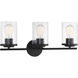 Marshall 3 Light 22 inch Black Bathroom Vanity Light Wall Light, Essentials