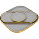 Harward Gray Enamel with Brushed Brass Tray, Set of 3