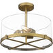 Callista 3 Light 16.5 inch Rubbed Brass Semi Flush Mount Ceiling Light