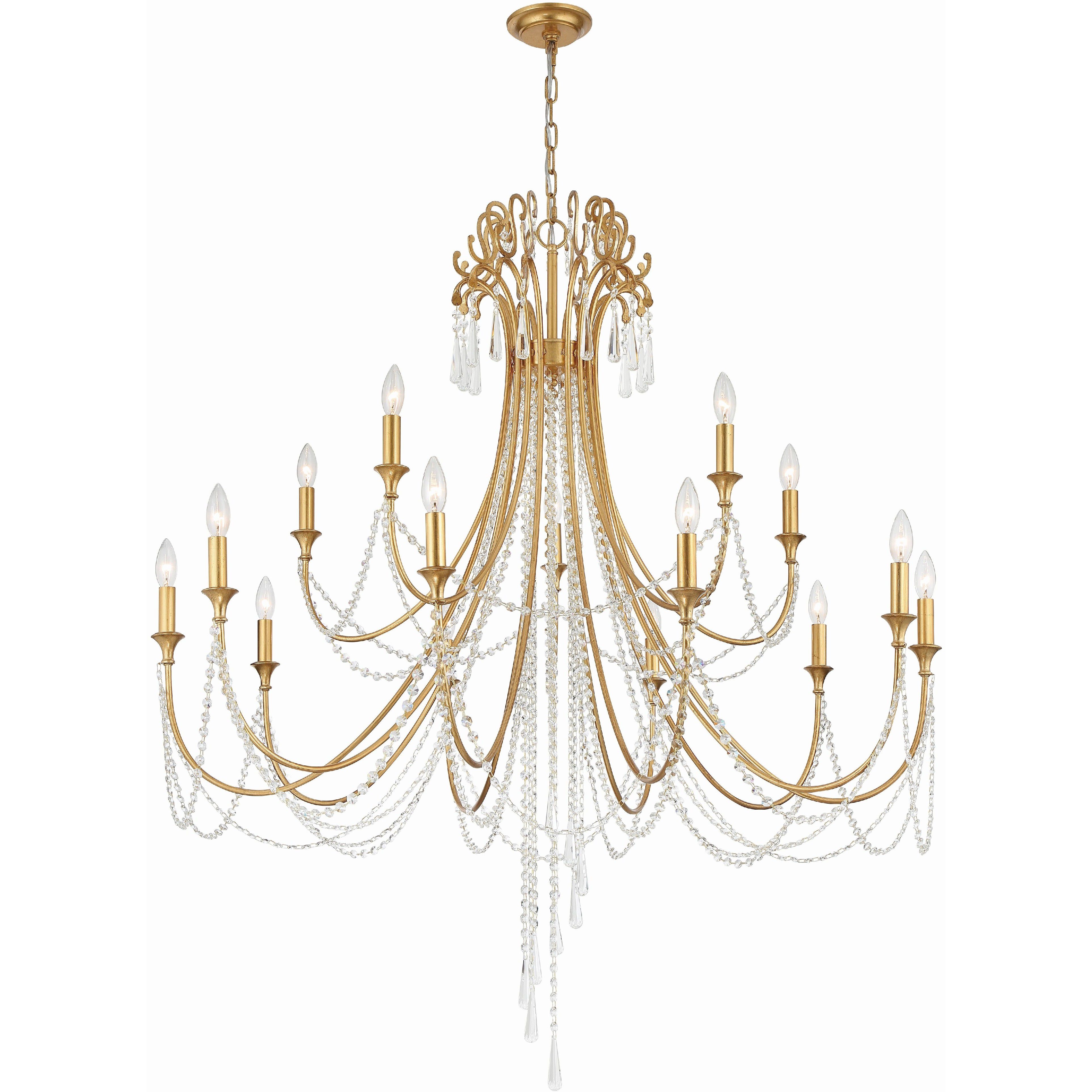Arcadia 15 Light 46.25 inch Antique Gold Chandelier Ceiling Light