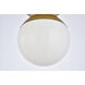 Eclipse 1 Light 8 inch Brass Flush Mount Ceiling Light