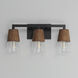 Carpenter 3 Light 20.25 inch Walnut and Black Bath Vanity Wall Light