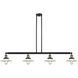 Franklin Restoration Halophane LED 53.13 inch Black Antique Brass Island Light Ceiling Light in Matte White Halophane Glass, Franklin Restoration