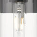 Auralume Press LED 16 inch Matte Black and Clear Bath Vanity Light Wall Light