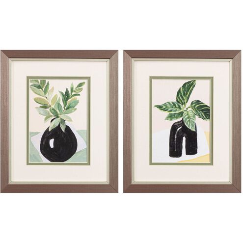 Florals Collection Green Framed Art