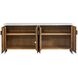 Brinson Warm White and Mindi Wood and Dark Bronze 4 Door Cabinet