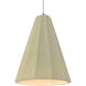 Radiance Collection - Fluted Pendant Ceiling Light in Brushed Nickel, White Cord, Replaceable Bulb, Vanilla Gloss, 9W x 13H, Form+Finish+Function