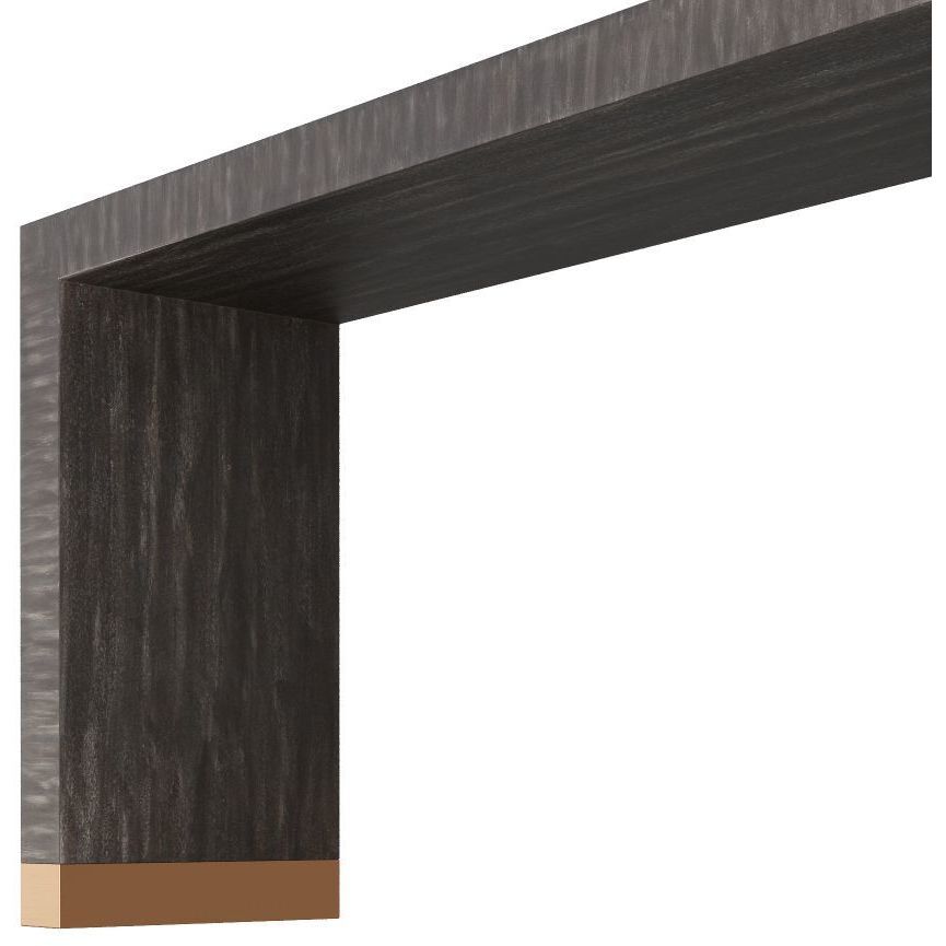 Andreas Dark Gray Straw Marquetry Console Table