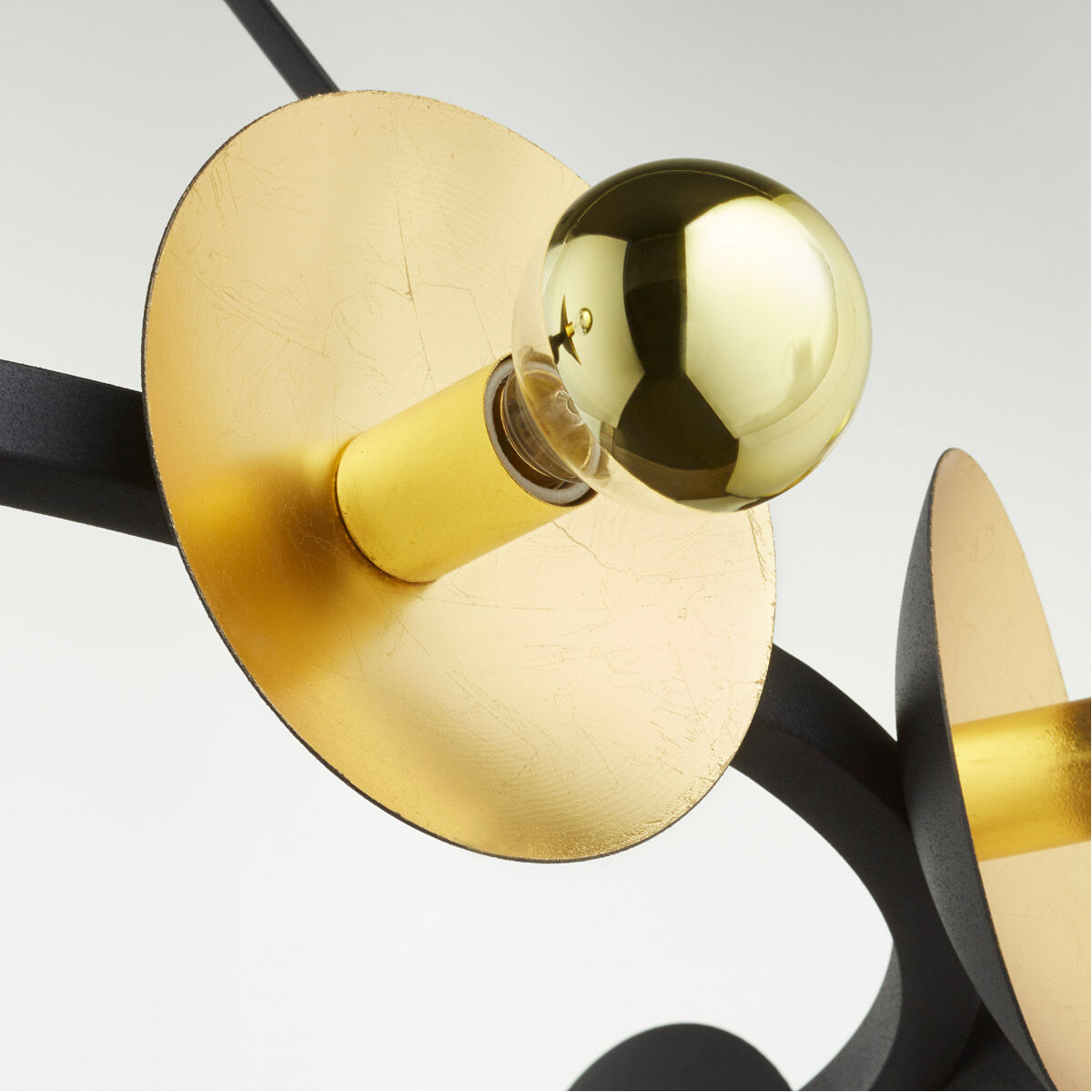 Artemis 12 Light 43 inch Noir and Gold Leaf Chandelier Ceiling Light